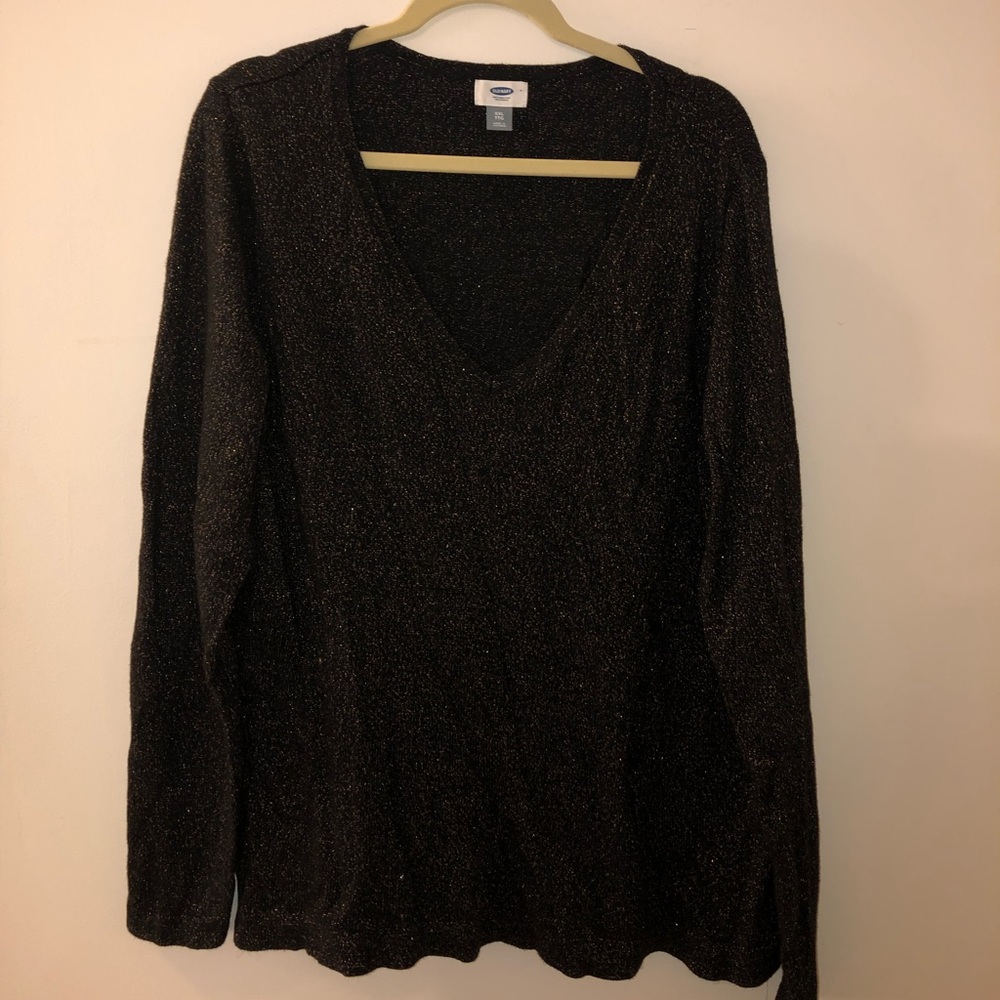 Black/Gold Old Navy V-Neck Sweater XXL